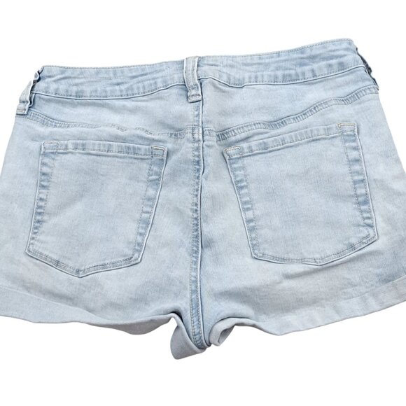 PacSun Super Stretch Shortie  Rolled Cuff Light Blue Shorts Size 28 - Picture 4 of 10